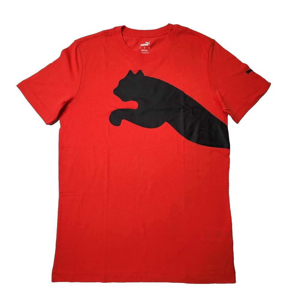 PUMA Essentials Overside Logo Crew Neck Short Sleeve T-Shirt Men's Red Size S